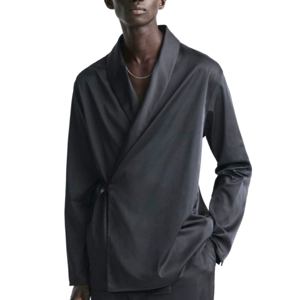 Zara Black Casual Button Down Shirt with Minimalist Design